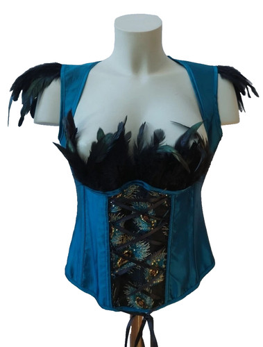 Edle burlesque corsage - burlesque-corsage, blau