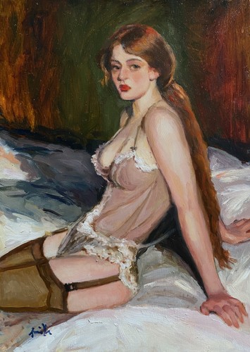 Original ölgemälde burlesque - original,