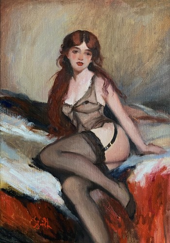 Original ölgemälde burlesque - original,