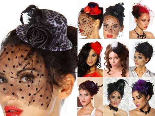 Burlesque minihut mit satin - mit,