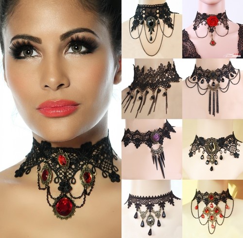 Spitze choker gothic - choker, dirndl